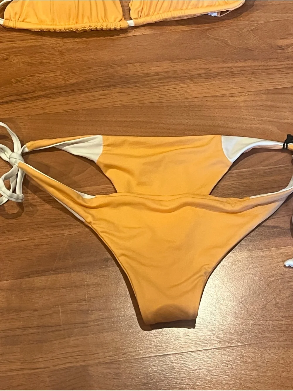 Monday Swimwear Two-Tone Orange & White Triangle Bikini - NWT - Size M